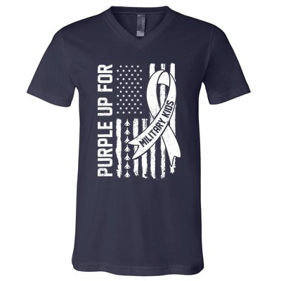 Purple Up For Military Military Child Month V-Neck T-Shirt