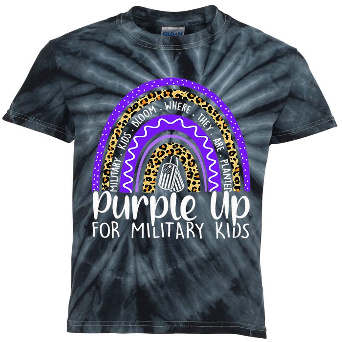 Purple Up For Military Cool Month Of The Military Child Kids Tie-Dye T-Shirt