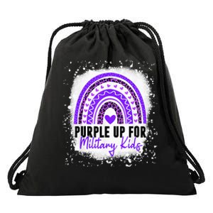 Purple Up For Military Month Of The Military Child Drawstring Bag