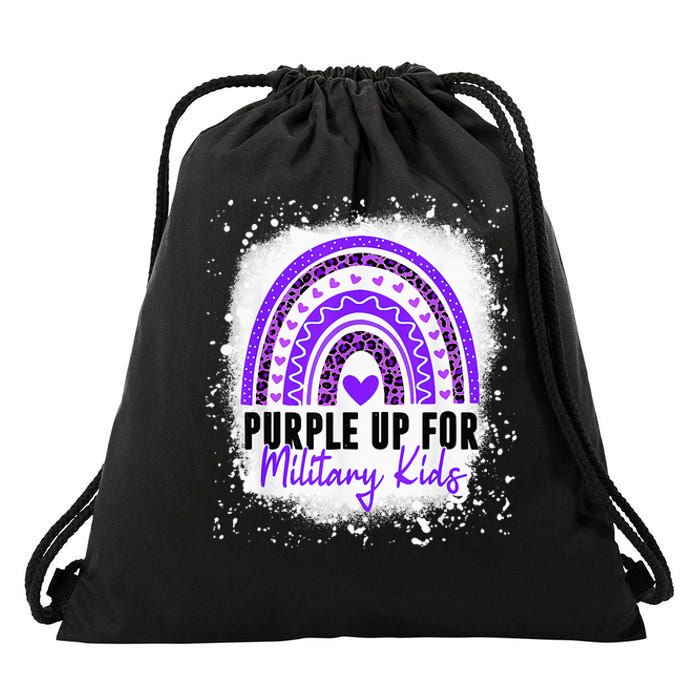 Purple Up For Military Month Of The Military Child Drawstring Bag