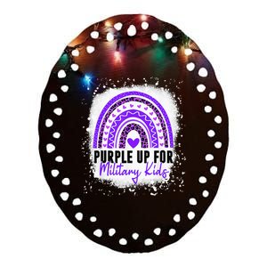 Purple Up For Military Month Of The Military Child Ceramic Oval Ornament