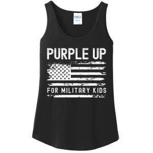 Purple Up For Military Child Month Usa Flag Ladies Essential Tank