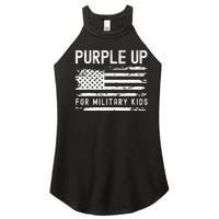 Purple Up For Military Child Month Usa Flag Women’s Perfect Tri Rocker Tank