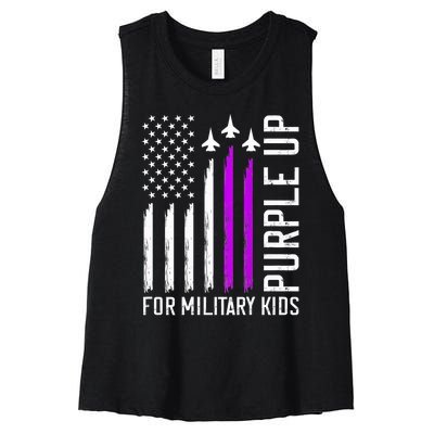 Purple Up For Military Military Child Month Women's Racerback Cropped Tank