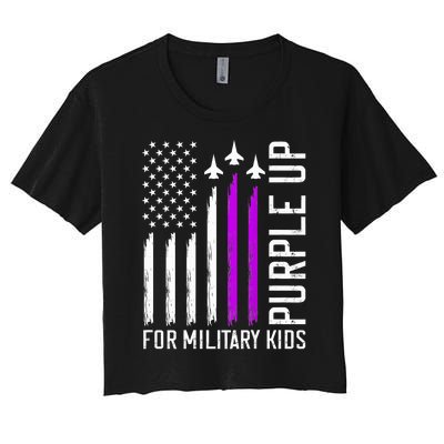 Purple Up For Military Military Child Month Women's Crop Top Tee