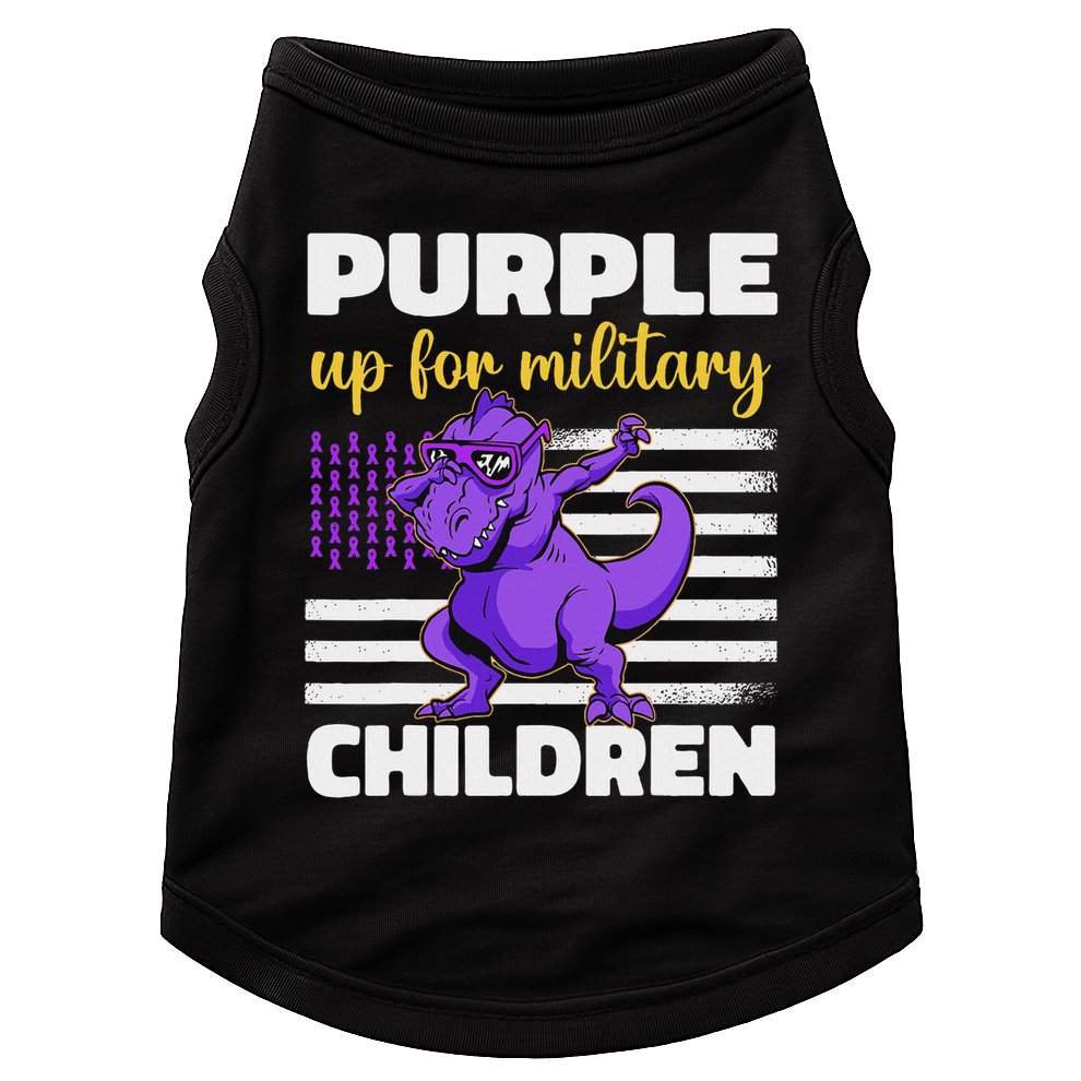 Purple Up For Military Month Of The Military Children Doggie Tank