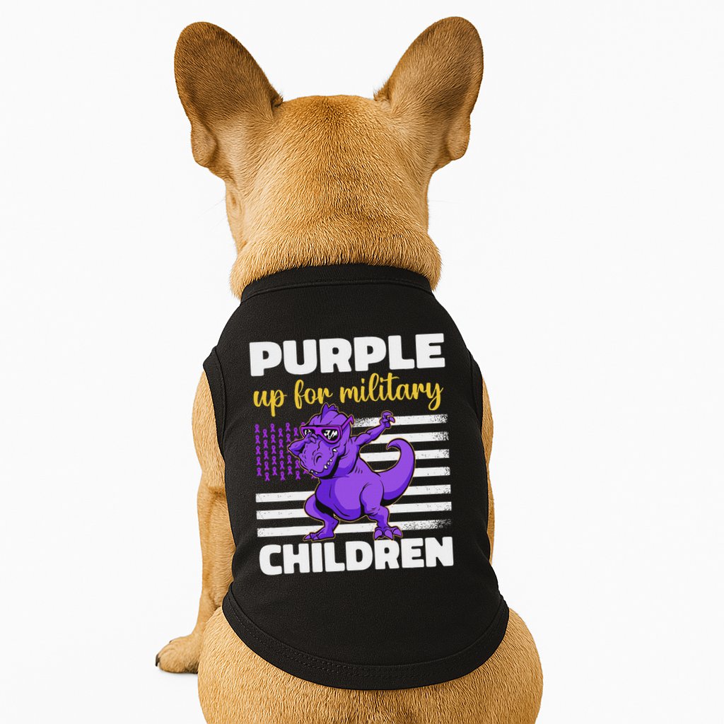 Purple Up For Military Month Of The Military Children Doggie Tank