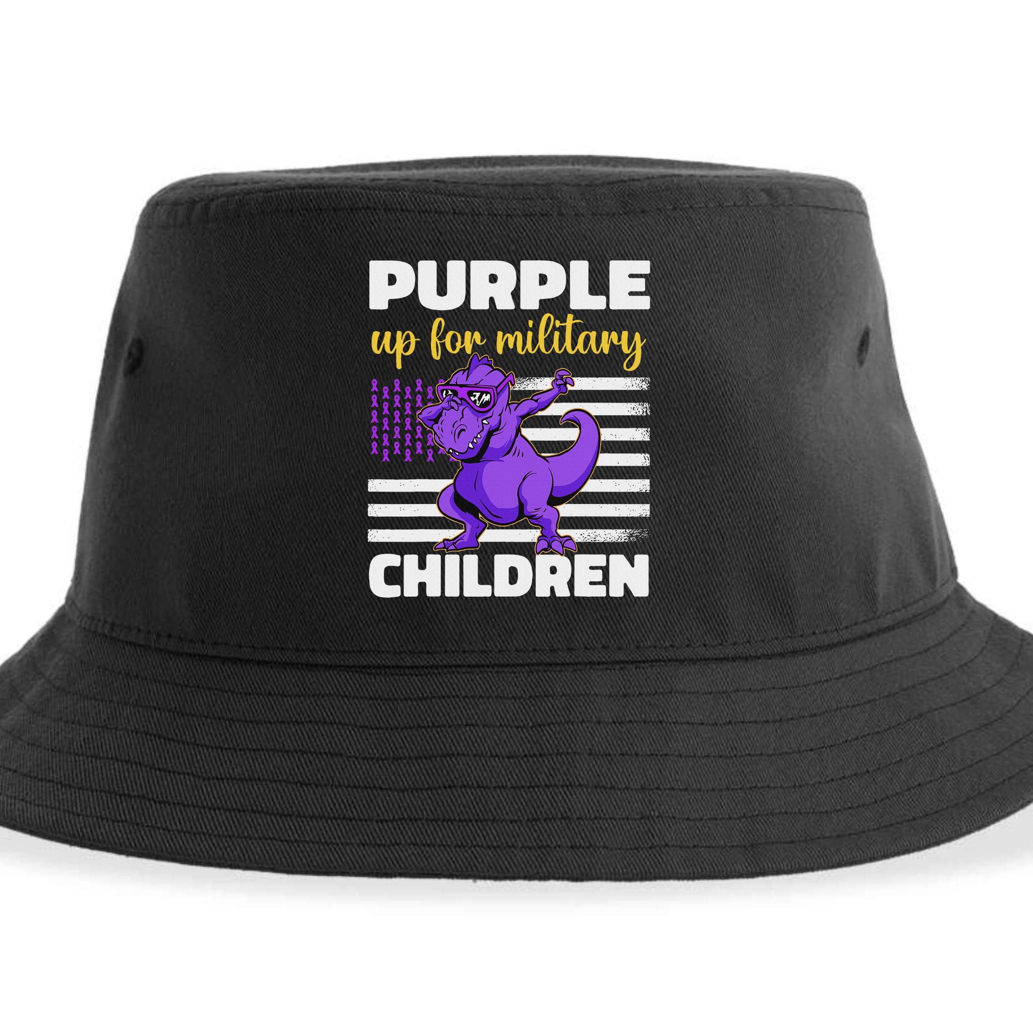 Purple Up For Military Month Of The Military Children Sustainable Bucket Hat