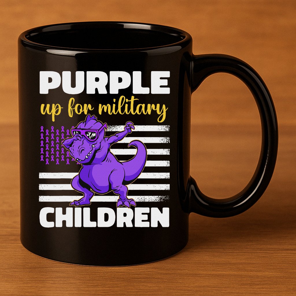 Purple Up For Military Month Of The Military Children 11oz C Handle Ceramic Mug