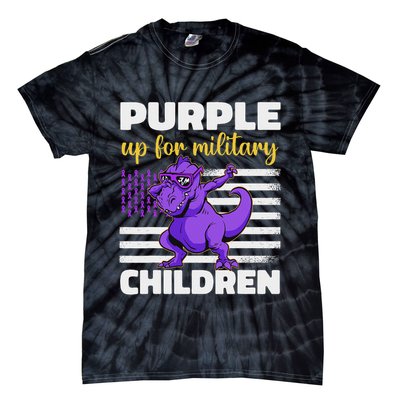 Purple Up For Military Month Of The Military Children Tie-Dye T-Shirt