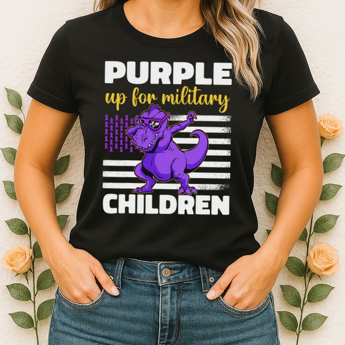 Purple Up For Military Month Of The Military Children Womens T-Shirt