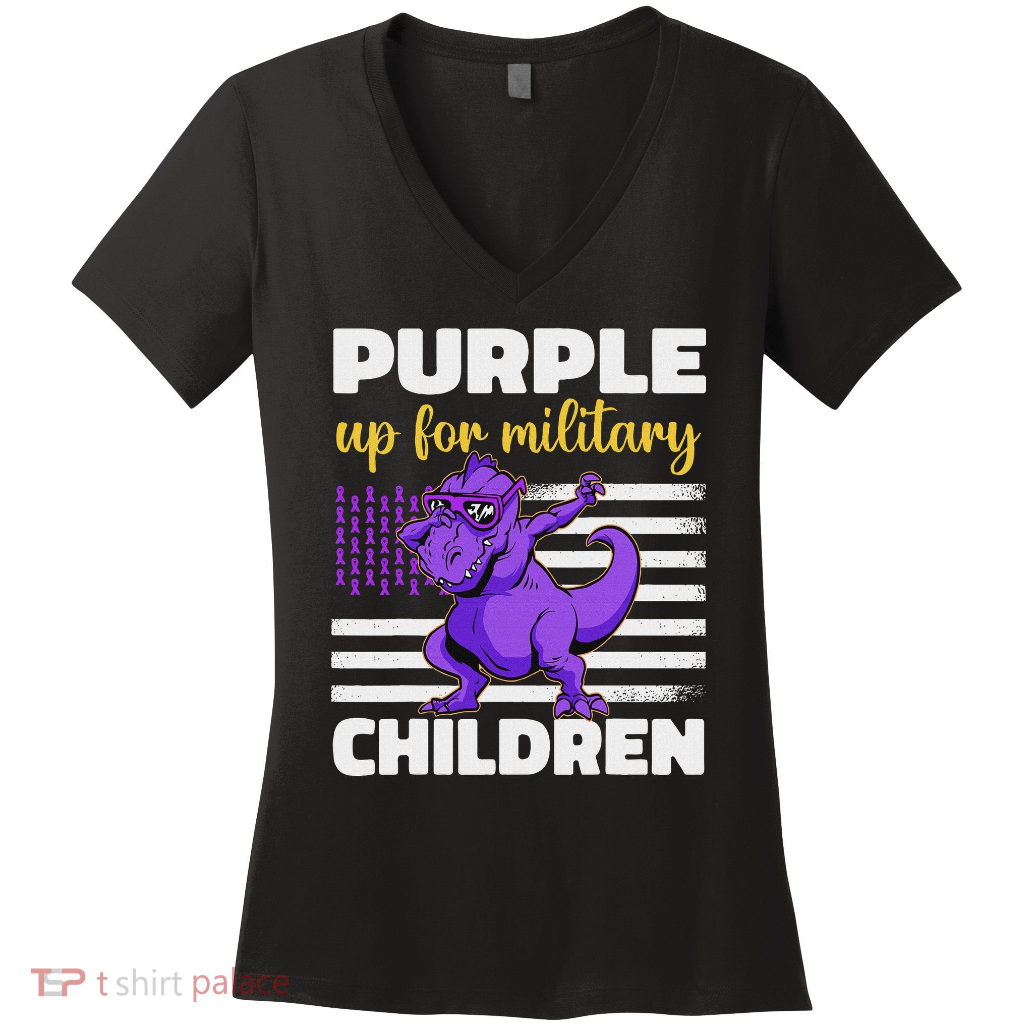 Purple Up For Military Month Of The Military Children Women's V-Neck T-Shirt