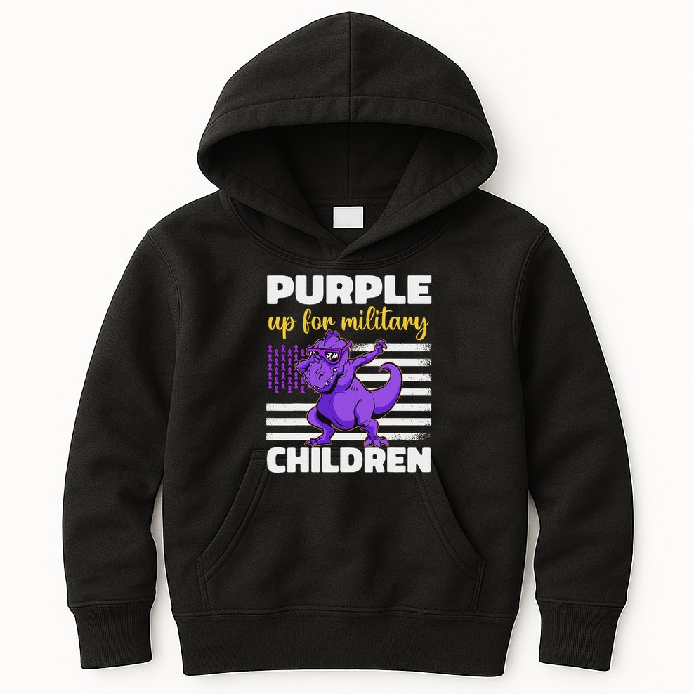 Purple Up For Military Month Of The Military Children Kids Hoodie