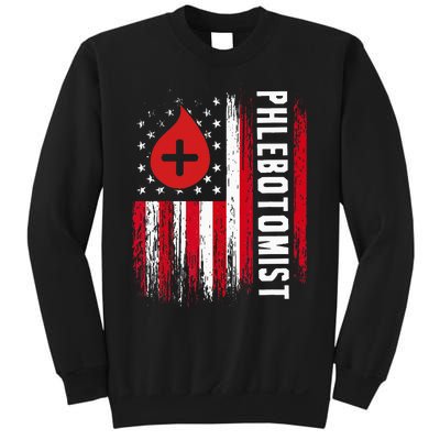 Phlebotomist US Flag Syringe Blood Veins Phlebotomy Tech Sweatshirt