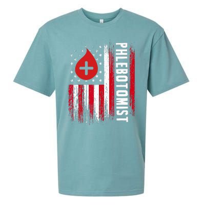 Phlebotomist US Flag Syringe Blood Veins Phlebotomy Tech Sueded Cloud Jersey T-Shirt