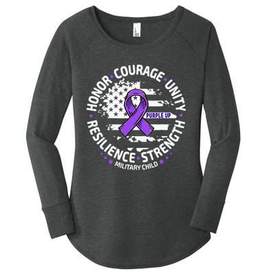 Purple Up For Military Month Of Military Women's Perfect Tri Tunic Long Sleeve Shirt