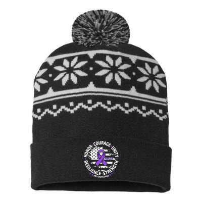 Purple Up For Military Month Of Military USA-Made Snowflake Beanie