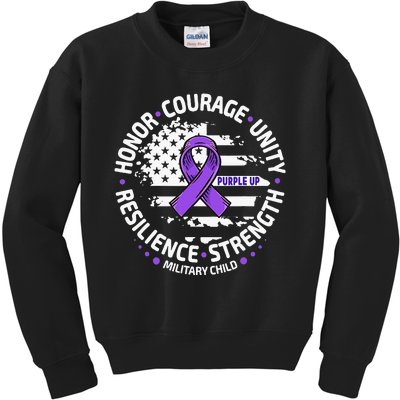 Purple Up For Military Month Of Military Kids Sweatshirt