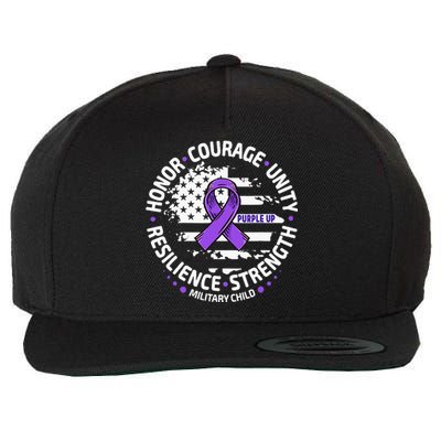 Purple Up For Military Month Of Military Wool Snapback Cap