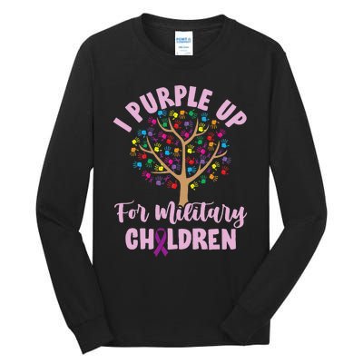 Purple Up For Military Children Tree Month Of Military Child Tall Long Sleeve T-Shirt