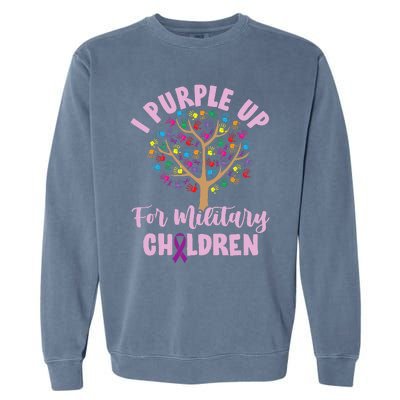 Purple Up For Military Children Tree Month Of Military Child Garment-Dyed Sweatshirt