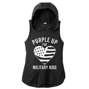 Purple Up For Military Child Month Ladies PosiCharge Tri-Blend Wicking Draft Hoodie Tank