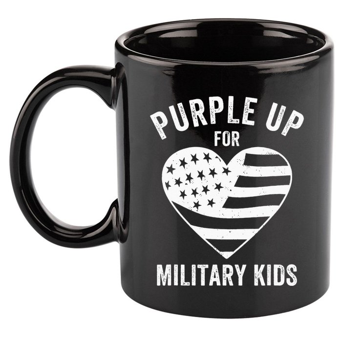 Purple Up For Military Child Month 11oz C Handle Ceramic Mug