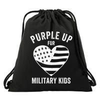 Purple Up For Military Child Month Drawstring Bag