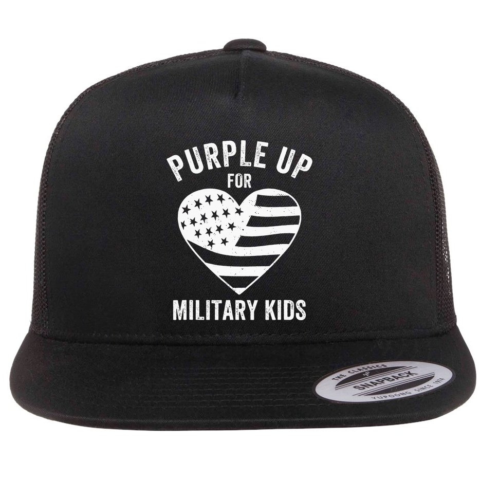 Purple Up For Military Child Month Flat Bill Trucker Hat