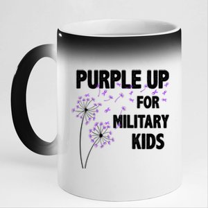 Purple Up For Military Child Month 11oz Black Color Changing Mug