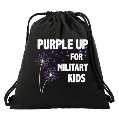 Purple Up For Military Child Month Drawstring Bag