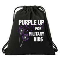 Purple Up For Military Child Month Drawstring Bag