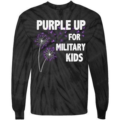 Purple Up For Military Child Month Tie-Dye Long Sleeve Shirt