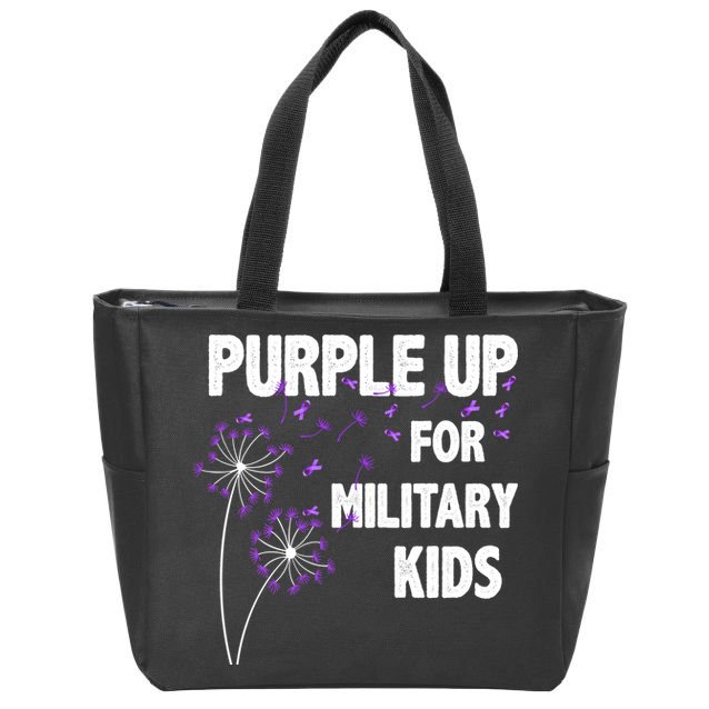 Purple Up For Military Child Month Zip Tote Bag