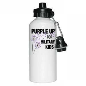 Purple Up For Military Child Month Aluminum Water Bottle