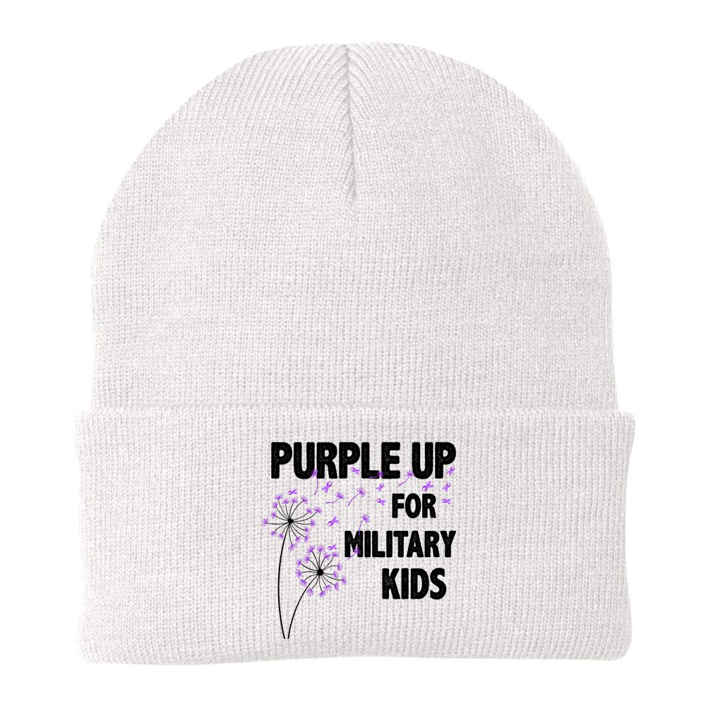 Purple Up For Military Child Month Beanie