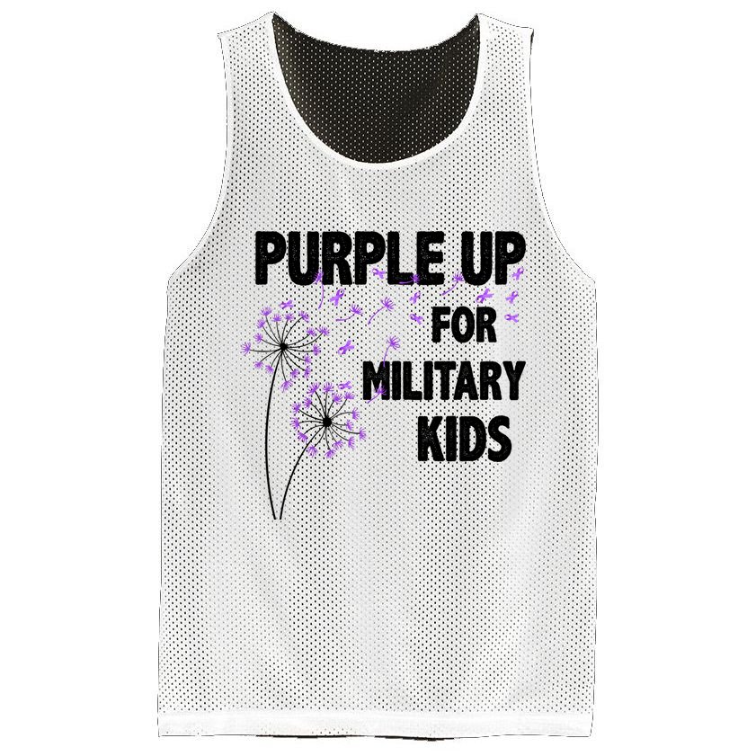 Purple Up For Military Child Month Mesh Reversible Basketball Jersey Tank