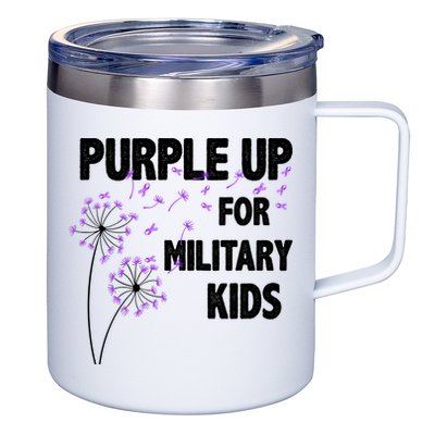Purple Up For Military Child Month 12oz Stainless Steel Coffee Mug