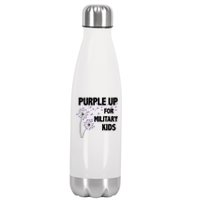 Purple Up For Military Child Month Stainless Steel Insulated Water Bottle