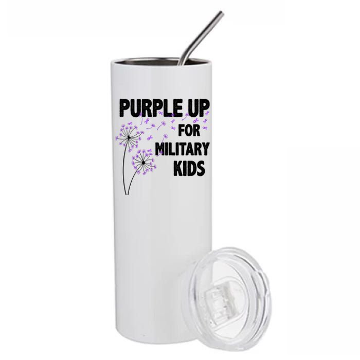 Purple Up For Military Child Month Stainless Steel Tumbler