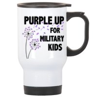 Purple Up For Military Child Month Stainless Steel Travel Mug