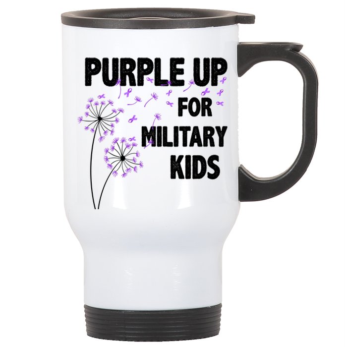 Purple Up For Military Child Month Stainless Steel Travel Mug