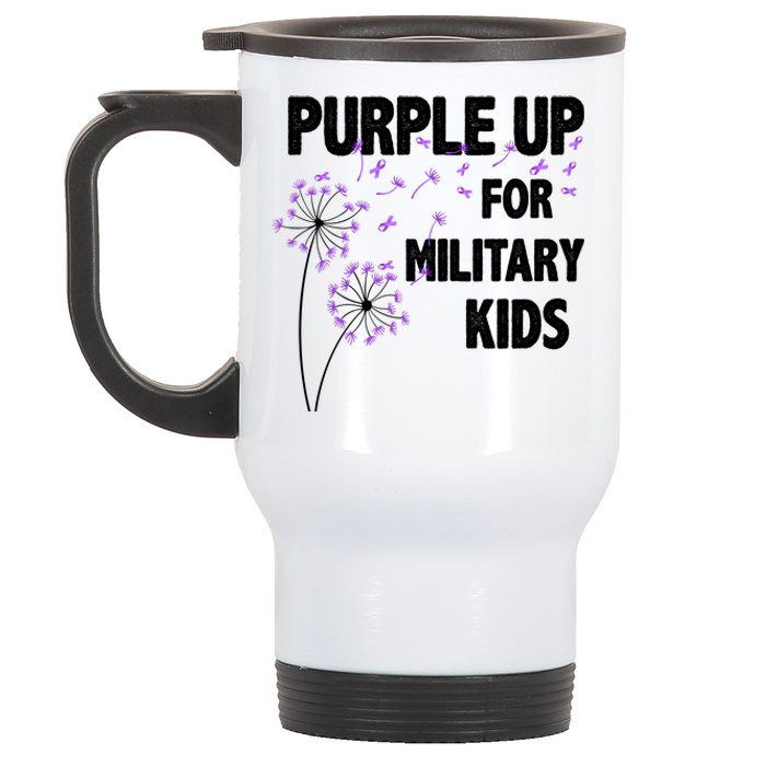 Purple Up For Military Child Month Stainless Steel Travel Mug