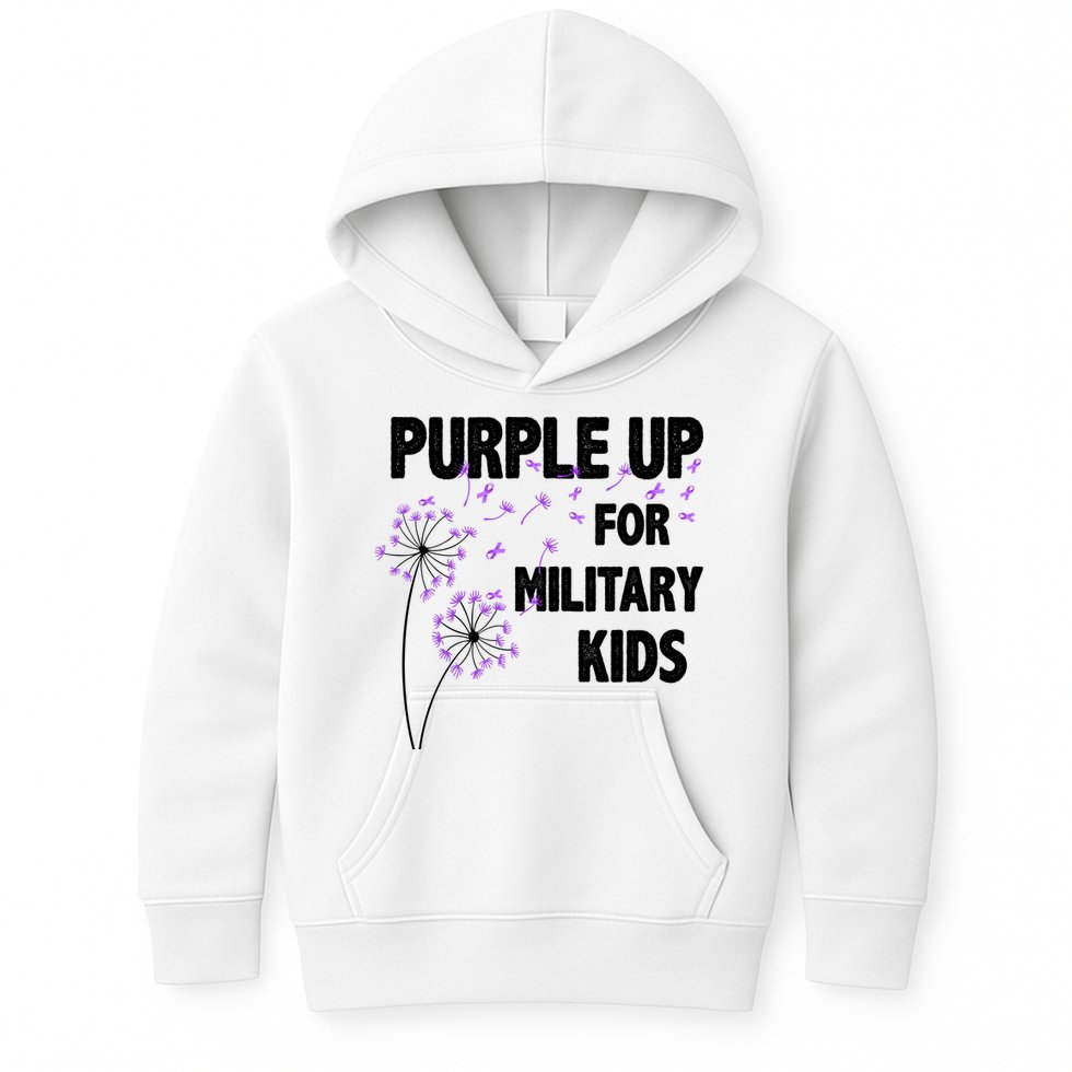 Purple Up For Military Child Month Kids Hoodie