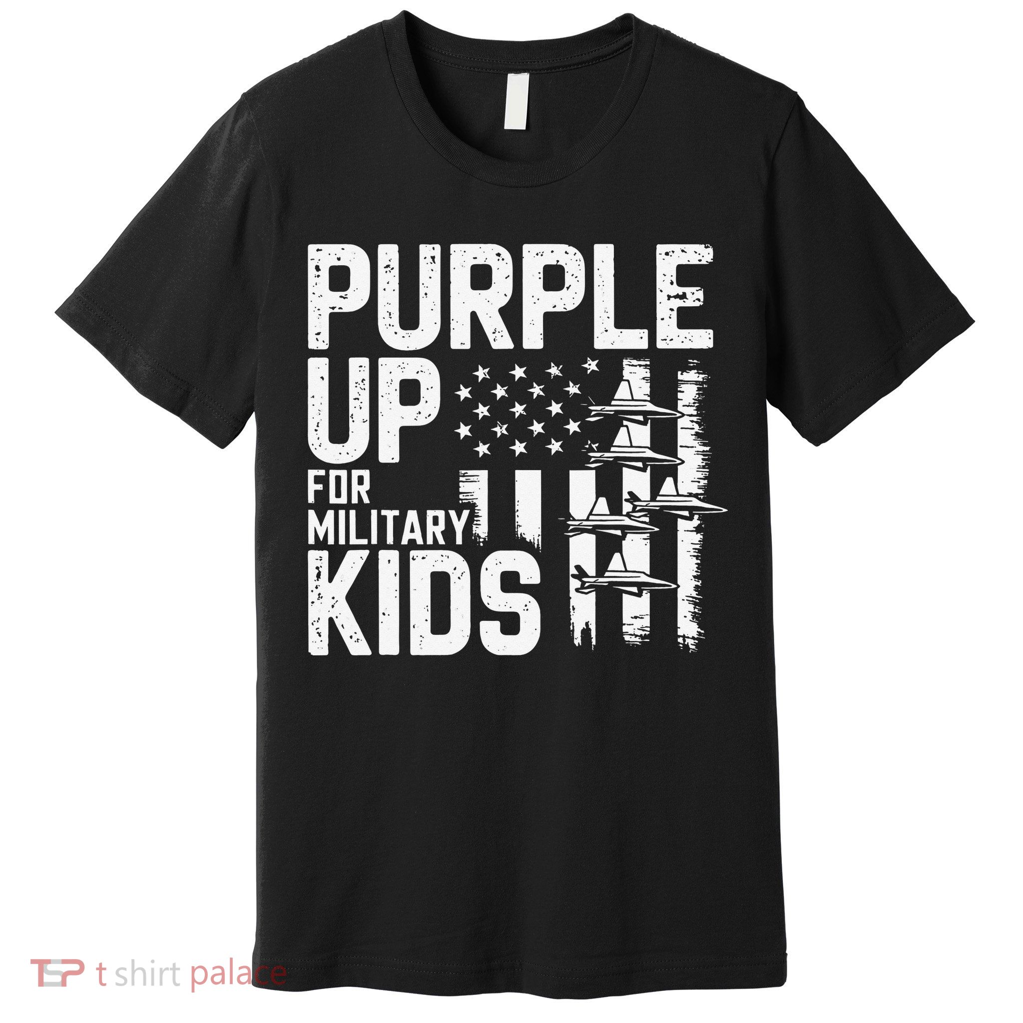 Purple Up For Military Flag Military Child Month Premium T-Shirt