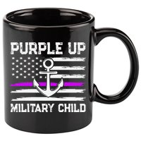 Purple Up For Military Child Month 11oz C Handle Ceramic Mug