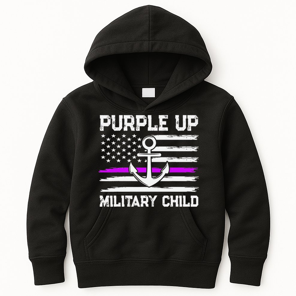 Purple Up For Military Child Month Kids Hoodie
