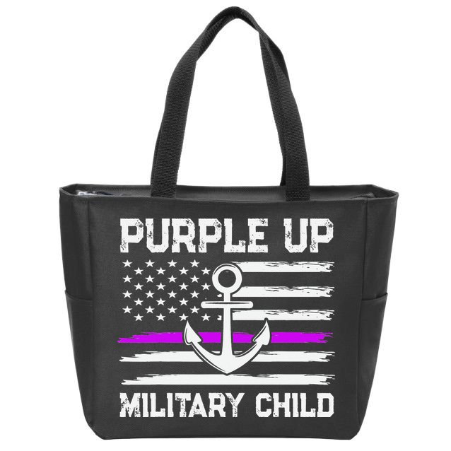 Purple Up For Military Child Month Zip Tote Bag