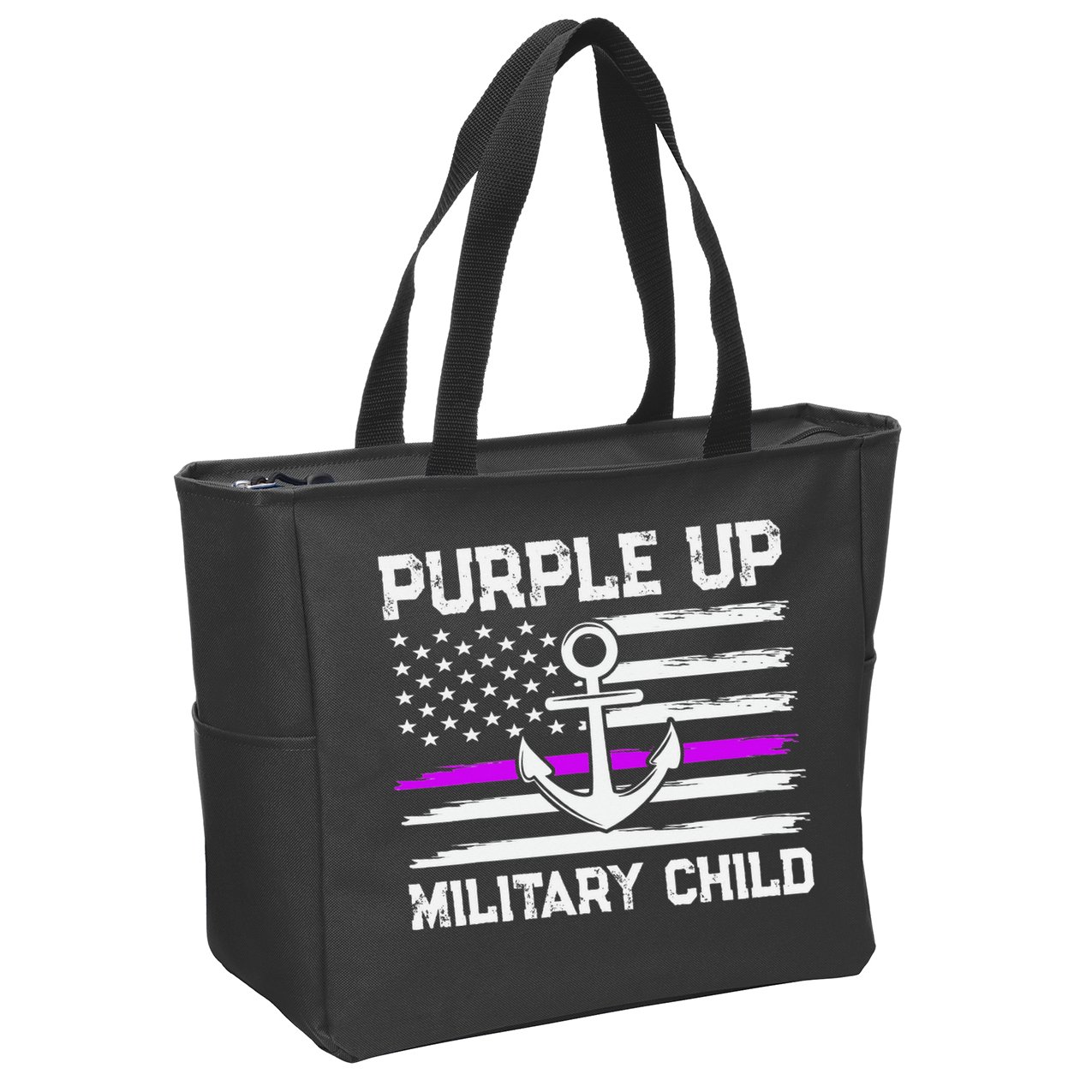 Purple Up For Military Child Month Zip Tote Bag