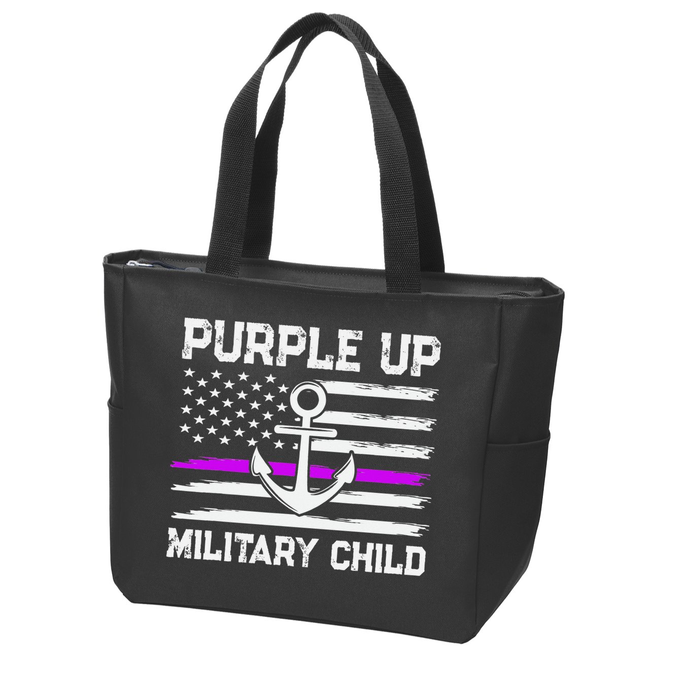 Purple Up For Military Child Month Zip Tote Bag